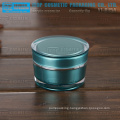 YJ-R50 50g correct color matching double wall high transparent acrylic 50g taper round jar